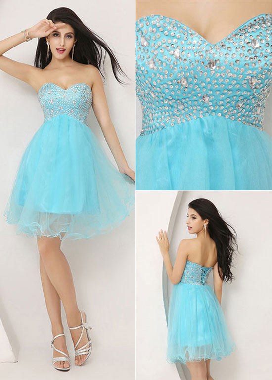 Fabulous Lace-up Tulle A-Line Homecoming Dresses