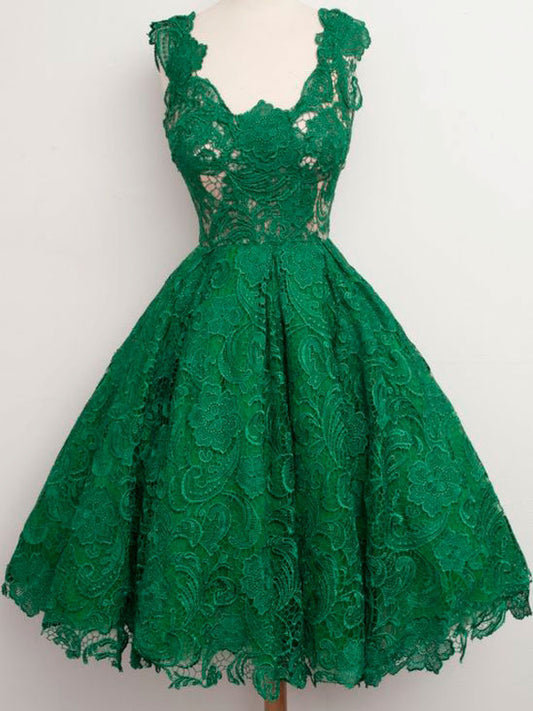 Brilliant Natural A-line Scoop Sleeveless Green Homecoming Dresses