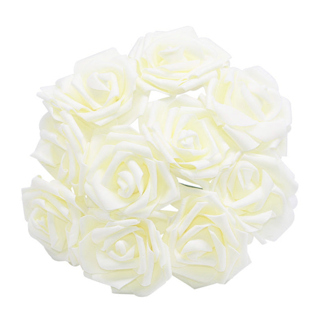 10/20/30Pcs 8cm Artificial PE Foam Rose Flowers Bridal Bouquets For Wedding Table Home Party Decorations DIY Scrapbook Supplies