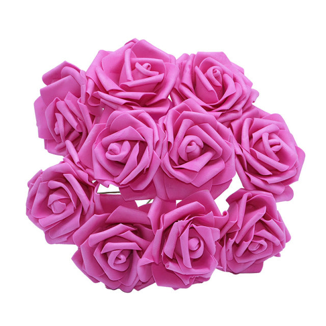 10/20/30Pcs 8cm Artificial PE Foam Rose Flowers Bridal Bouquets For Wedding Table Home Party Decorations DIY Scrapbook Supplies