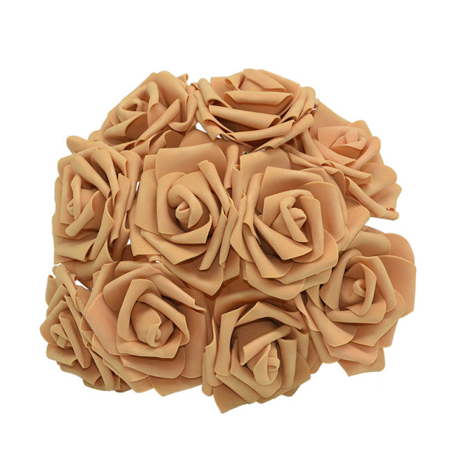 10/20/30Pcs 8cm Artificial PE Foam Rose Flowers Bridal Bouquets For Wedding Table Home Party Decorations DIY Scrapbook Supplies