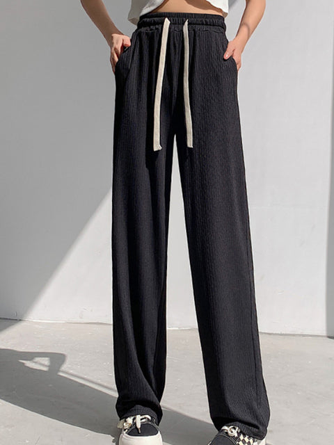 Soft Comfort Women Pants 2022 New High Waist Casual Summer Slacks Pants Women Ice Silk Ankle-Length Long Trousers Female Slacks