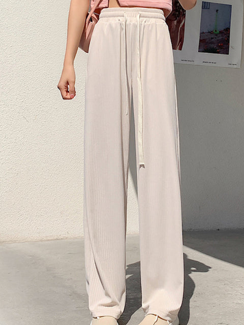 Soft Comfort Women Pants 2022 New High Waist Casual Summer Slacks Pants Women Ice Silk Ankle-Length Long Trousers Female Slacks