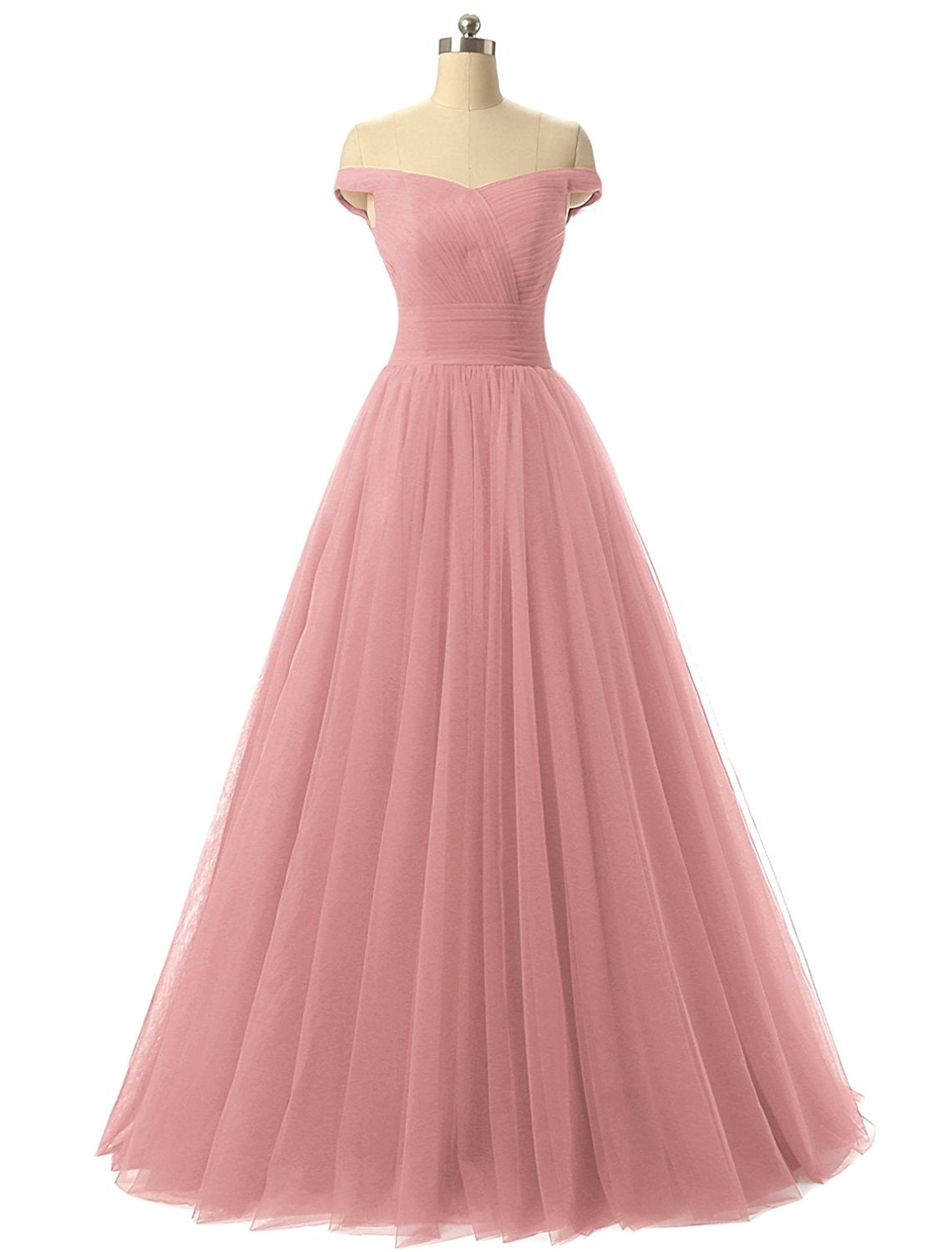 Excellent Ruffles Princess Off The Shoulder Prom Dresses